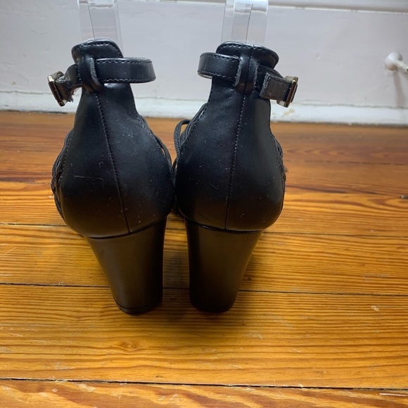 CP Caged Heeled Black Sandals - Picture 3 of 6